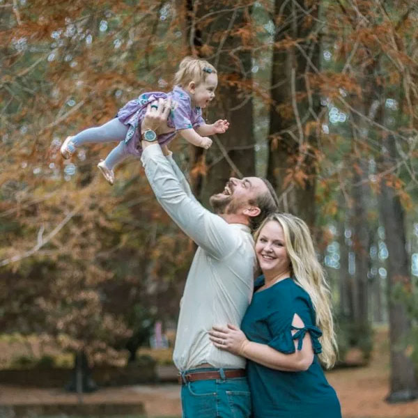 Harvey Family with baby macrae Park Wilmington, NC